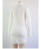Zipper V-Neck Plain Sweater Dress