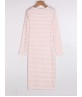 Fall Regular Round Neck Pullover Long Sleeve Mid-Calf Single Stripe Dress
