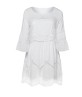 Half Sleeve Knee-Length Lace Hollow Plain Asymmetrical Dress