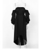 Single Fall Pleated Plain Belt Pullover Mid-Calf Elegant Dress