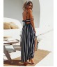 Summer Single Ankle-Length Sleeveless Bowknot Split High-Waist Pullover Dress