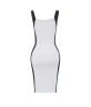 Single Sleeveless Patchwork Pullover Backless Knee-Length Color Block Spaghetti Strap Dress