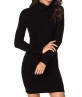 Elegant Turtleneck Women's Sweater Bodycon Dress